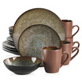 Bubble Brown Stoneware Dinnerware Set Glaze Dinner Service Set